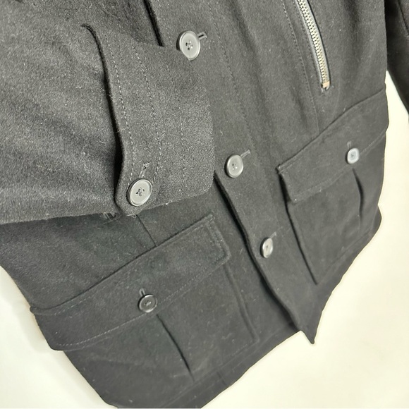 INC International Concepts Black Wool Blend Military Style Jacket Mens Sz Medium - Picture 6 of 8